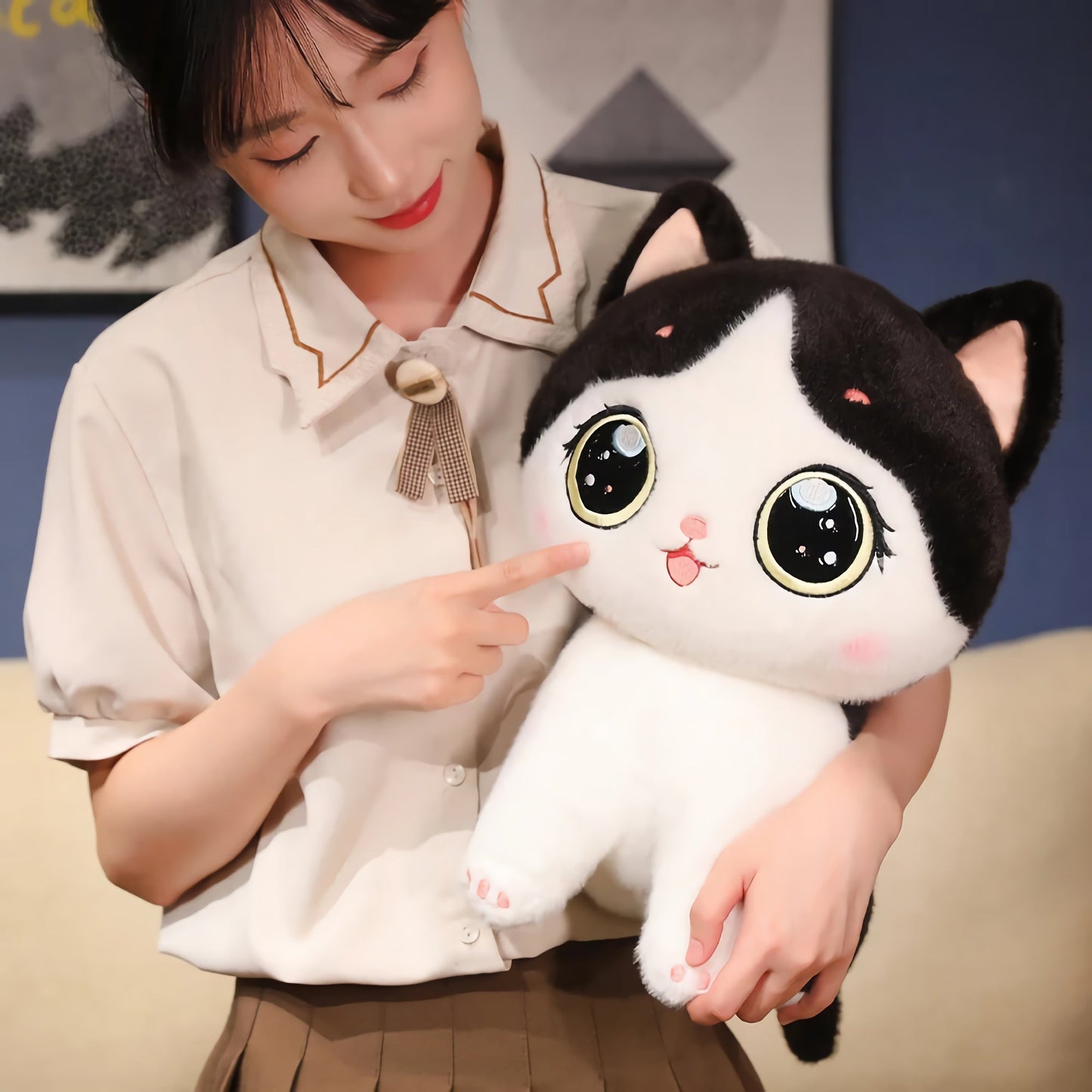 Big-Eyed Cute Kitten Plush