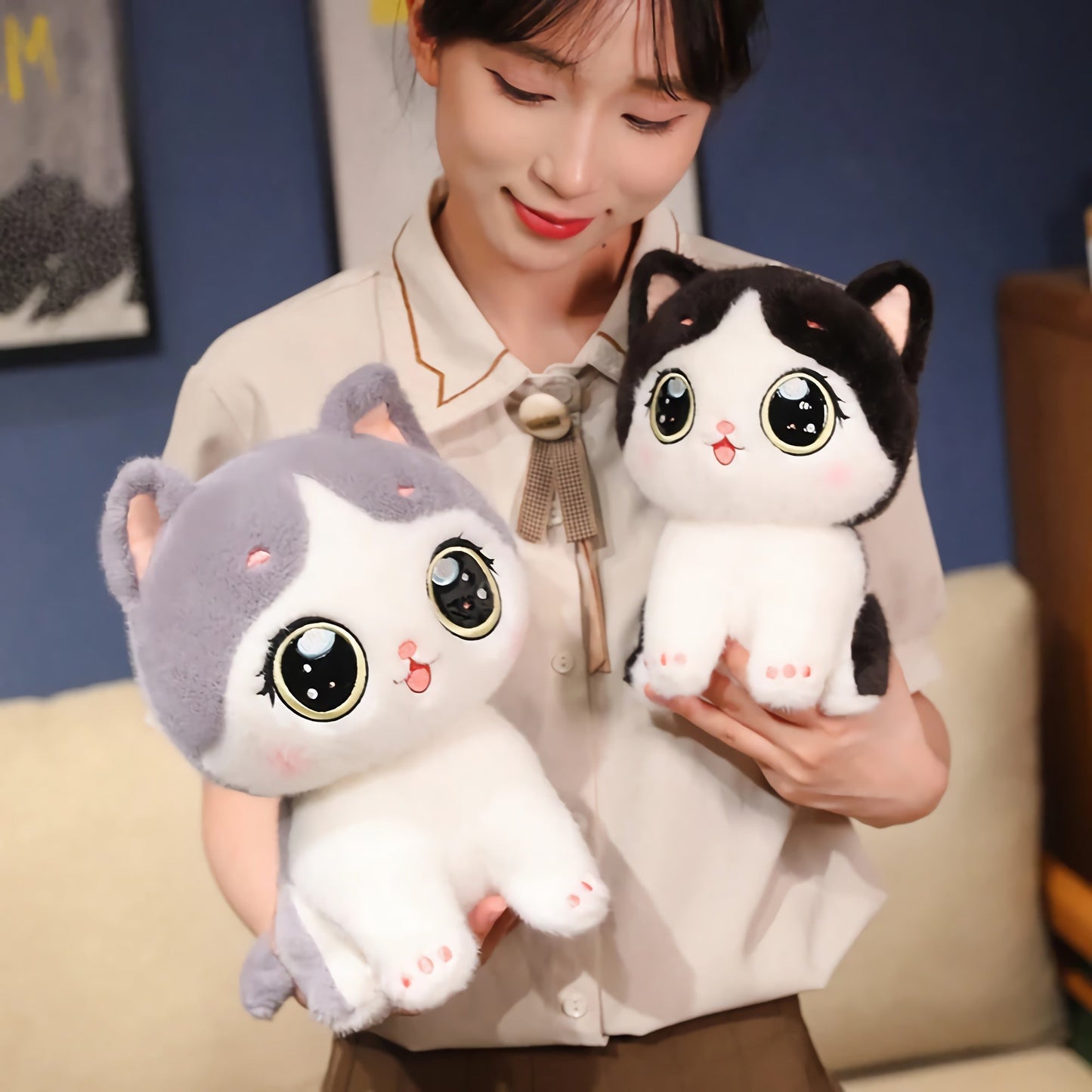 Big-Eyed Cute Kitten Plush