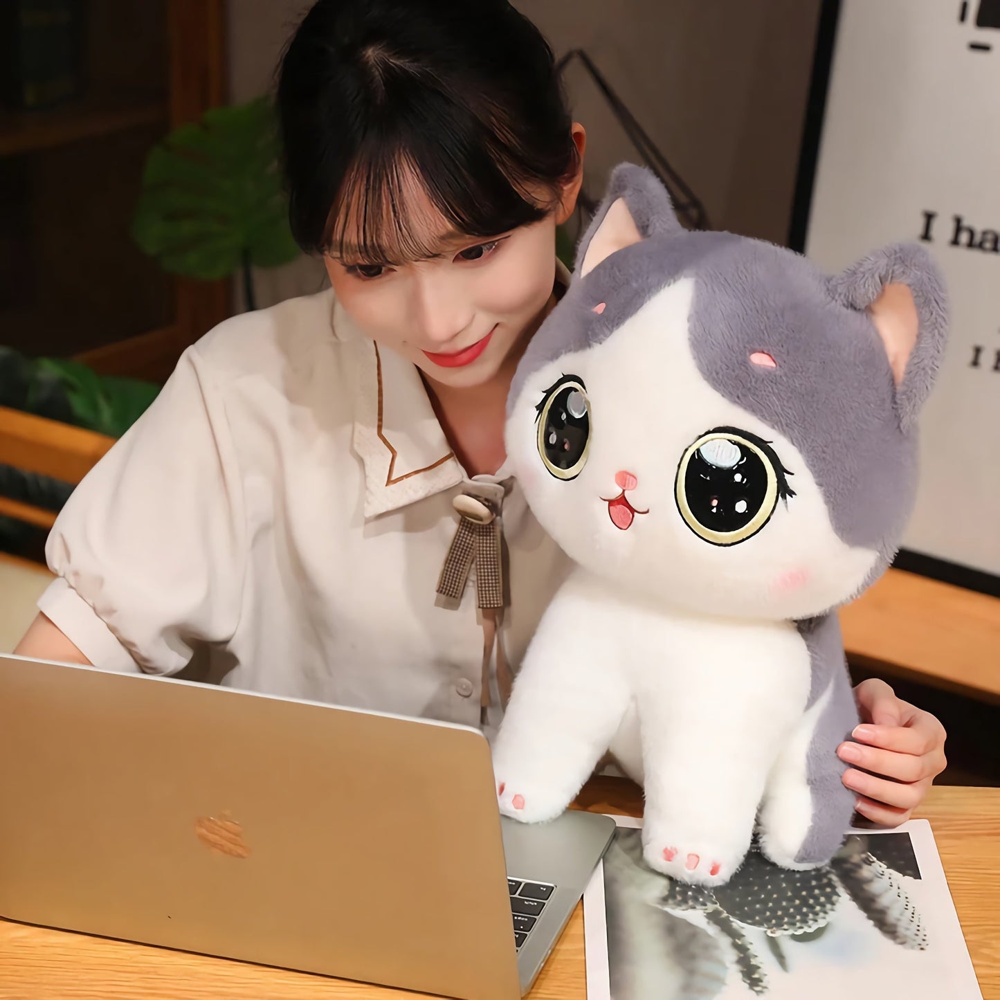 Big-Eyed Cute Kitten Plush