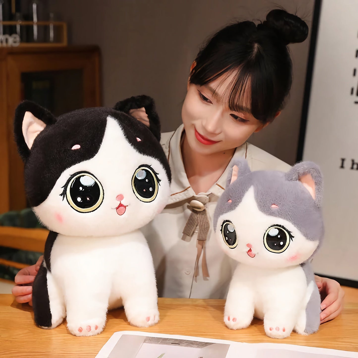 Big-Eyed Cute Kitten Plush